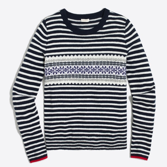 J. Crew Sweaters - J Crew Striped Fair Isle Wool Blend Sweater M